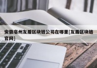 安徽亳州友盾区块链公司在哪里[友盾区块链官网]