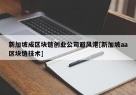 新加坡成区块链创业公司避风港[新加坡aa区块链技术]